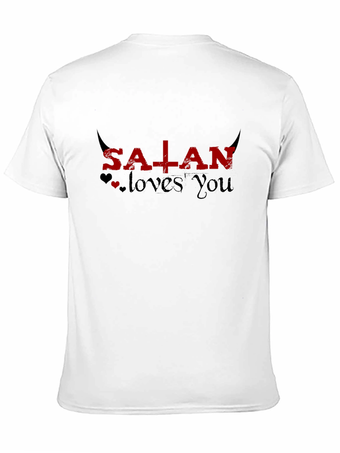 Satan Loves You Graphic Tee - Black Unisex T-Shirt