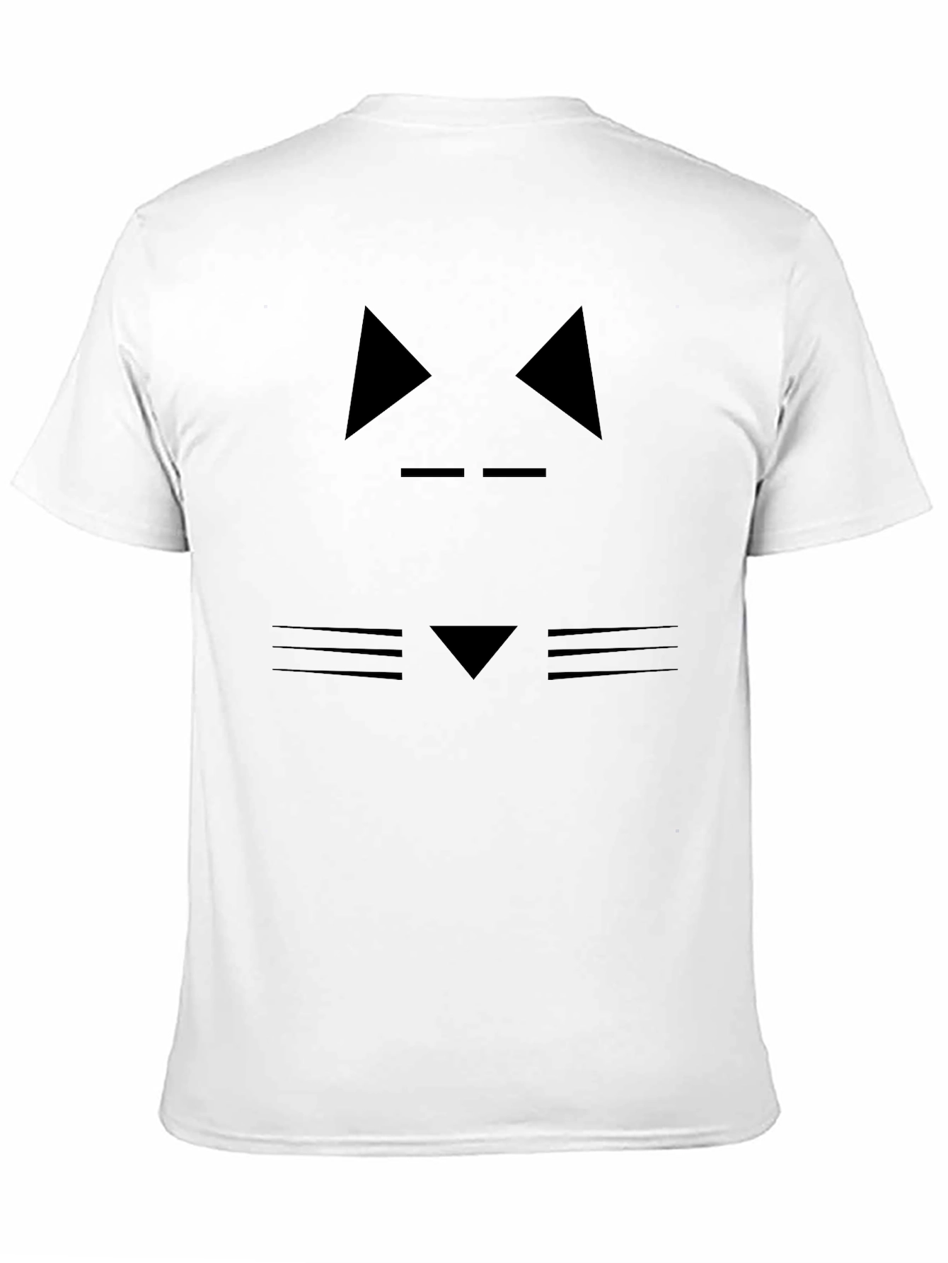 Abstract Cat Face Graphic Black T-Shirt