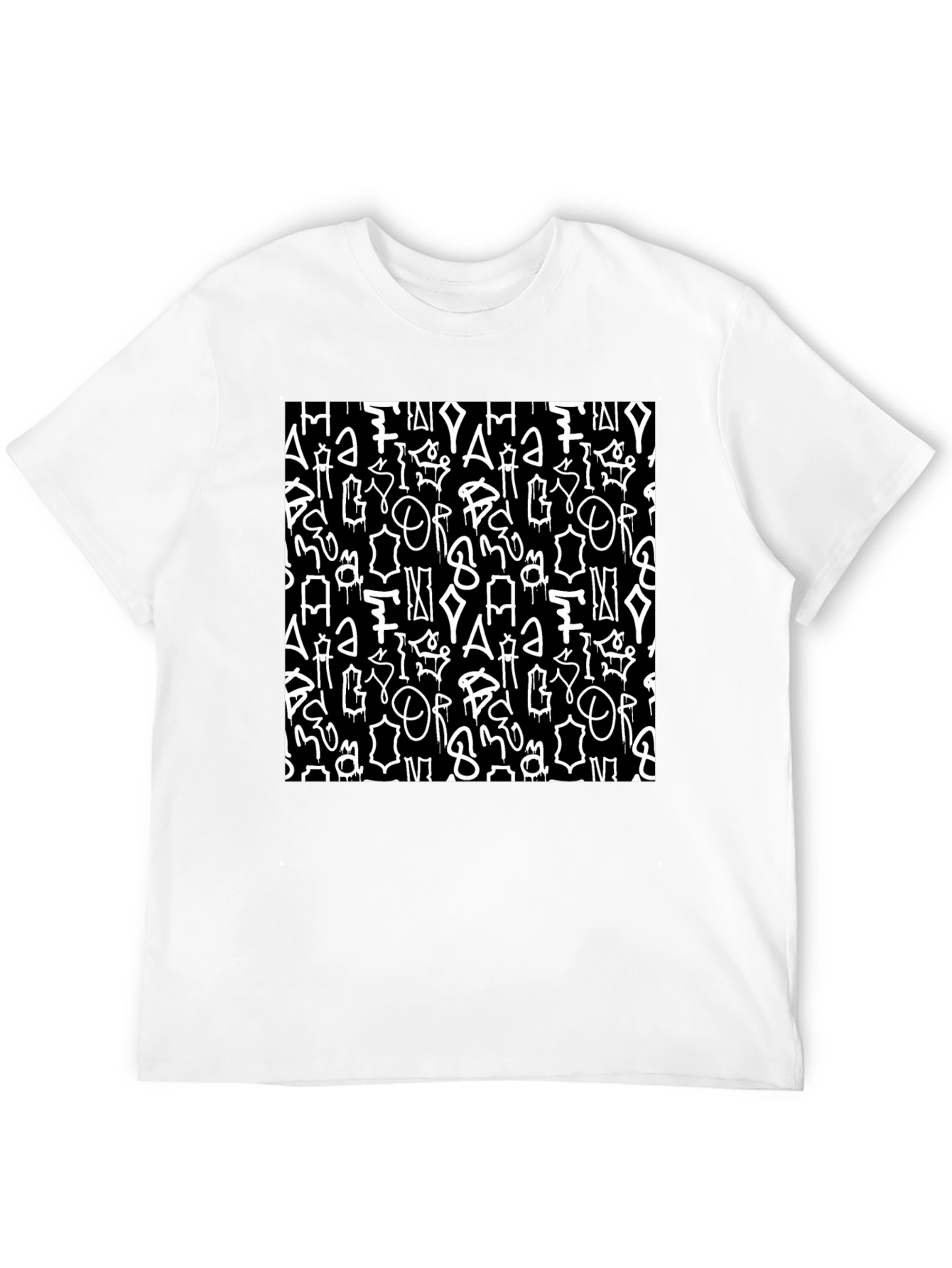 Abstract Graffiti Print Black T-Shirt