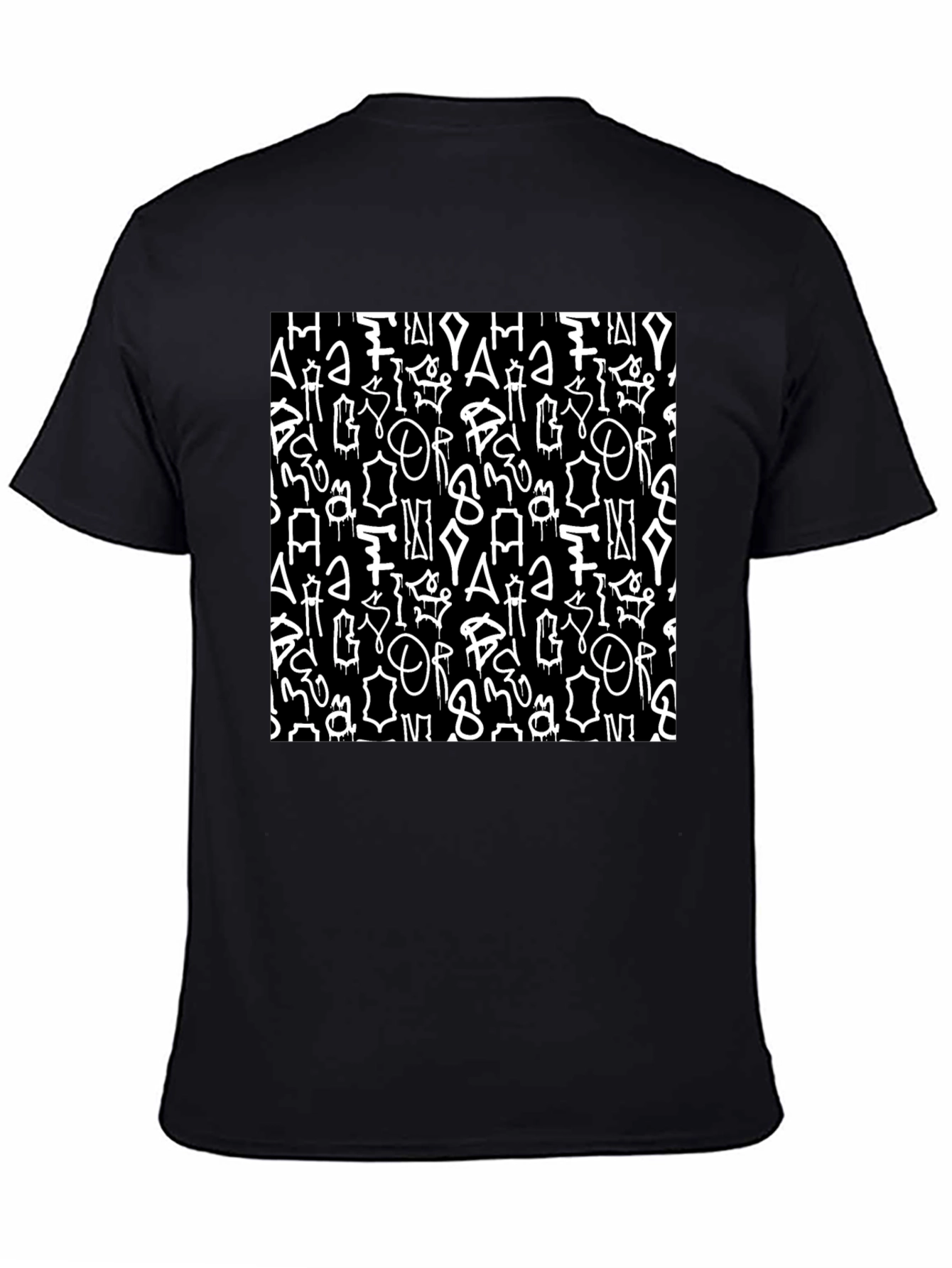 Abstract Graffiti Print Black T-Shirt