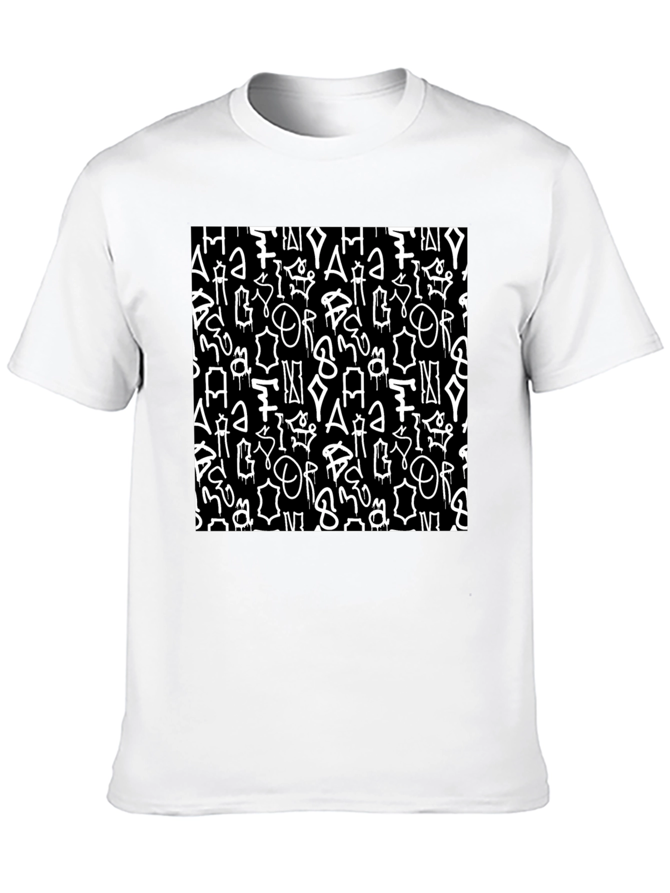 Abstract Graffiti Print Black T-Shirt