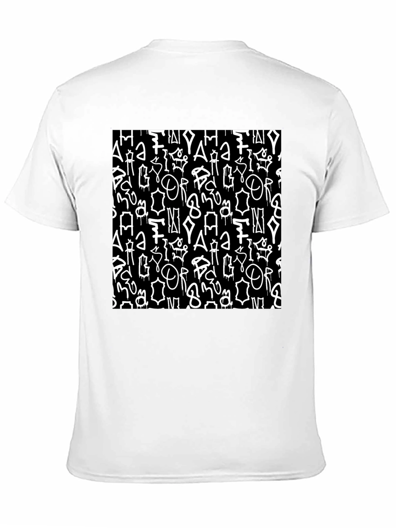 Abstract Graffiti Print Black T-Shirt