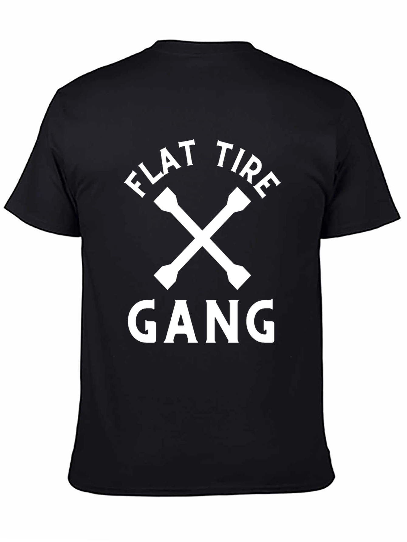 Flat Tire Gang Graphic Tee - Black Cotton T-Shirt