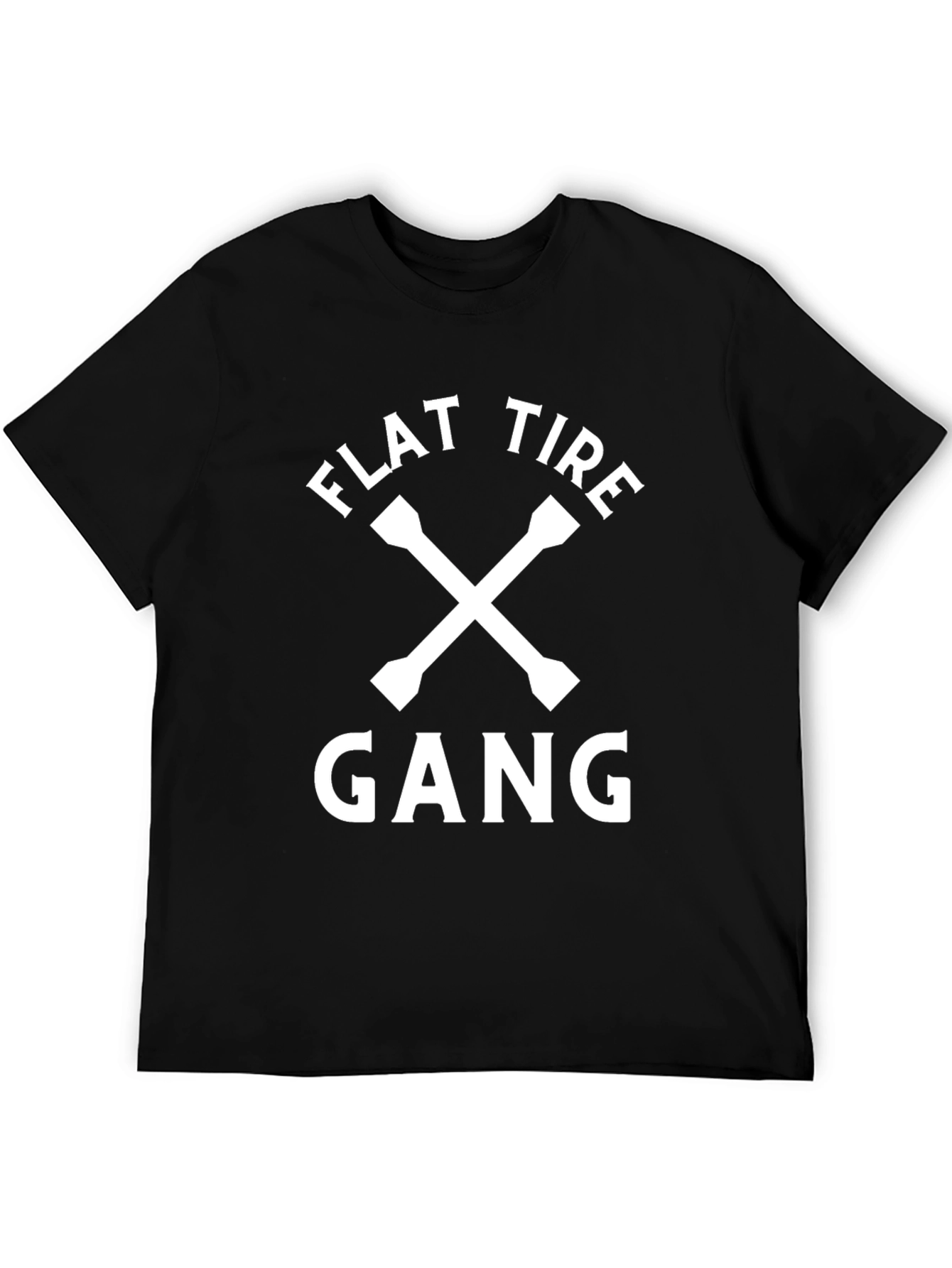 Flat Tire Gang Graphic Tee - Black Cotton T-Shirt