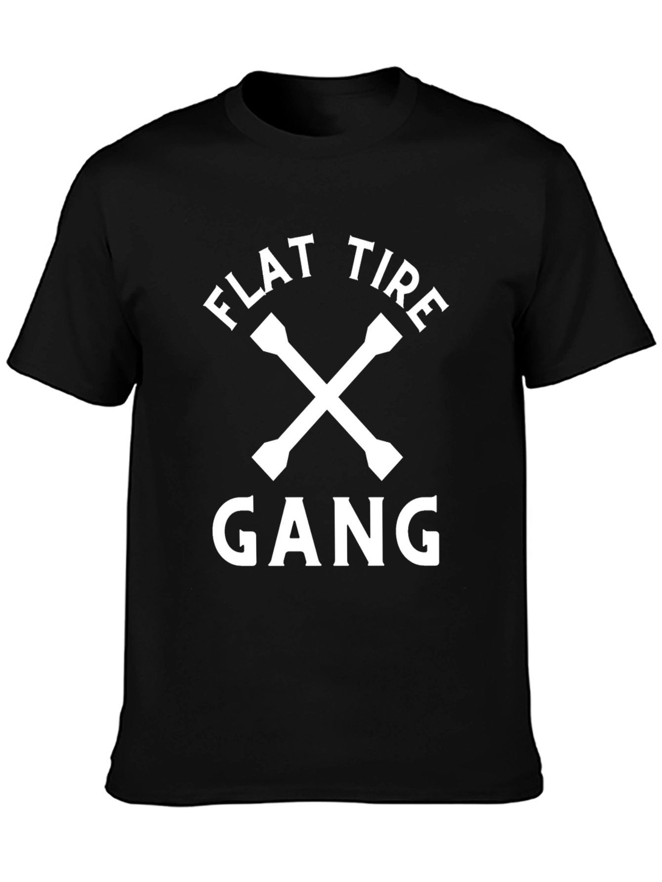 Flat Tire Gang Graphic Tee - Black Cotton T-Shirt