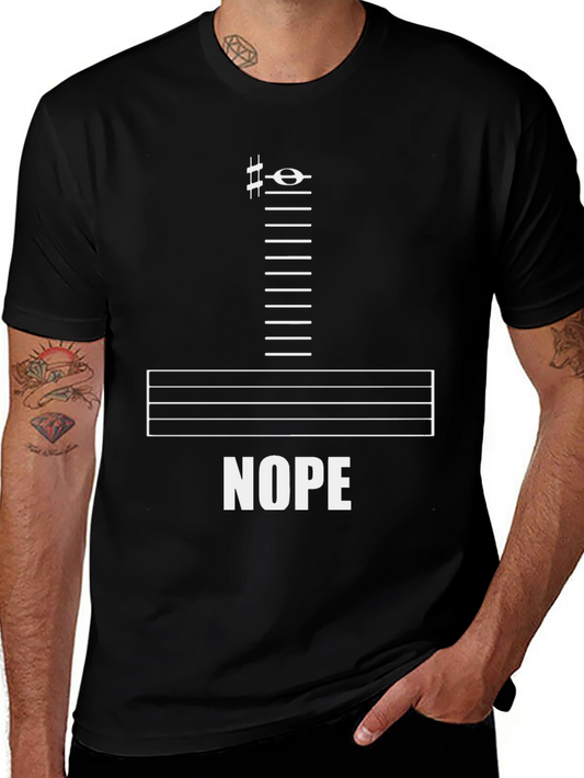 Music Lovers Nope T-Shirt - Bass Clef Funny Tee