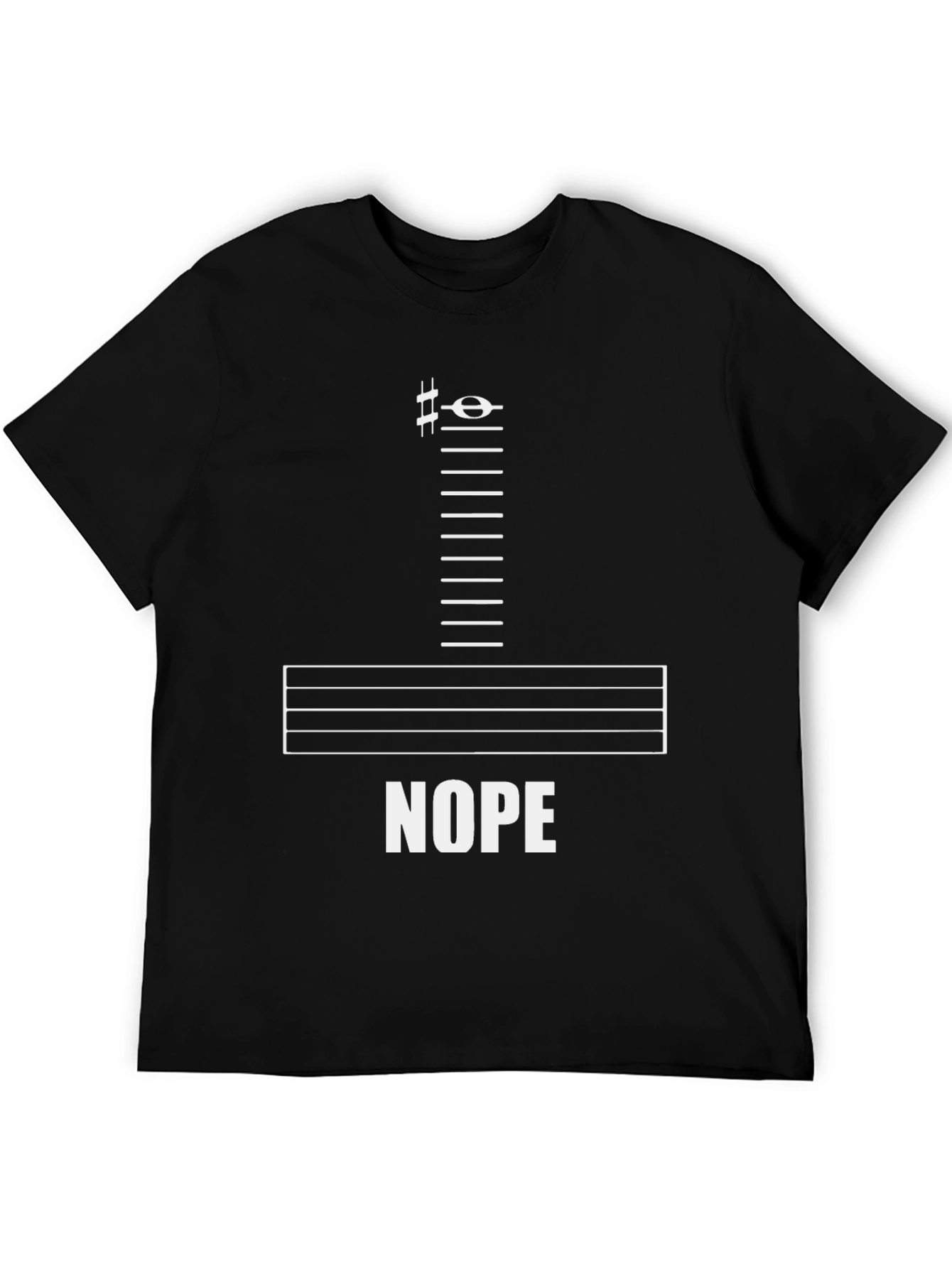 Music Lovers Nope T-Shirt - Bass Clef Funny Tee