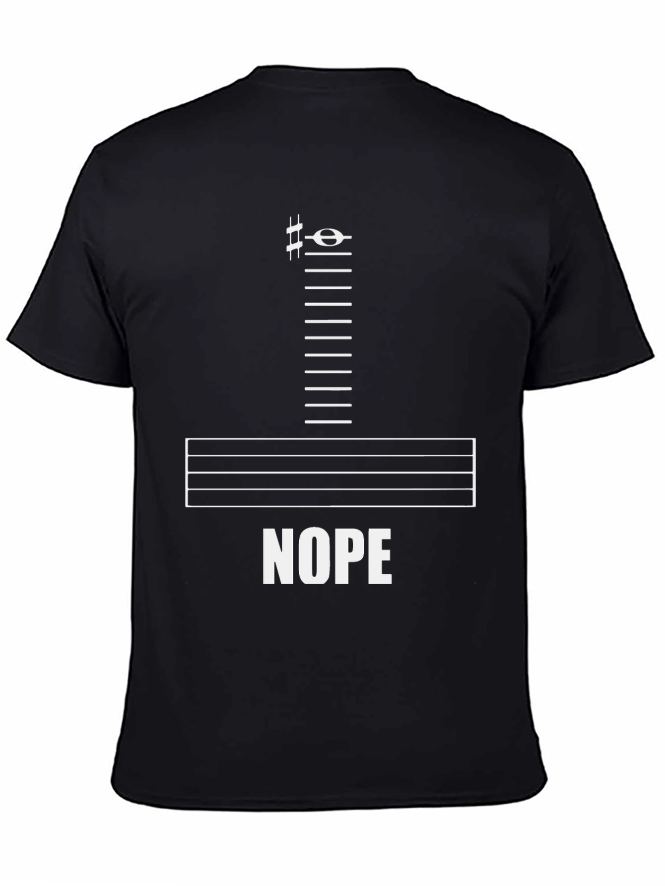 Music Lovers Nope T-Shirt - Bass Clef Funny Tee