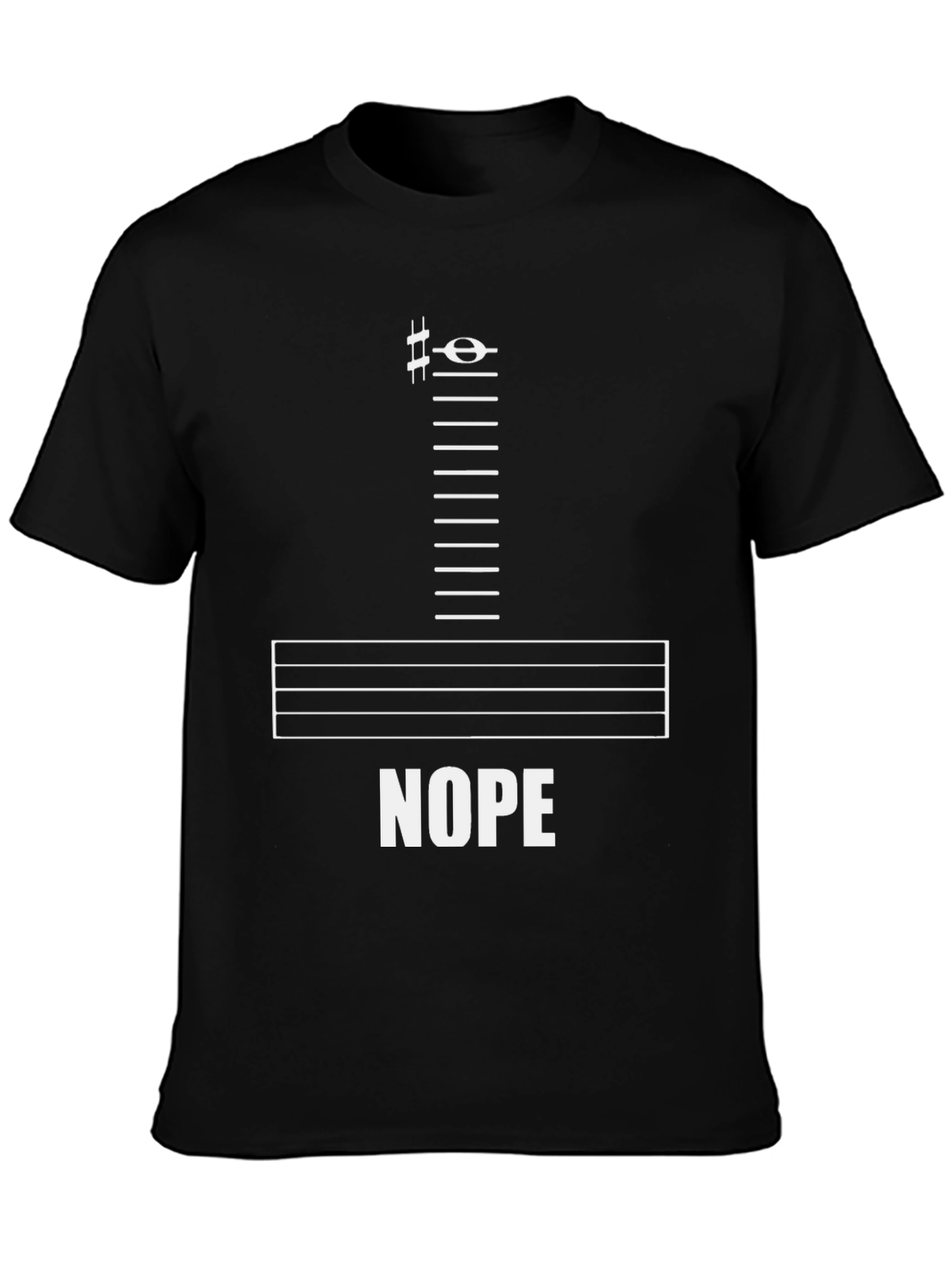 Music Lovers Nope T-Shirt - Bass Clef Funny Tee