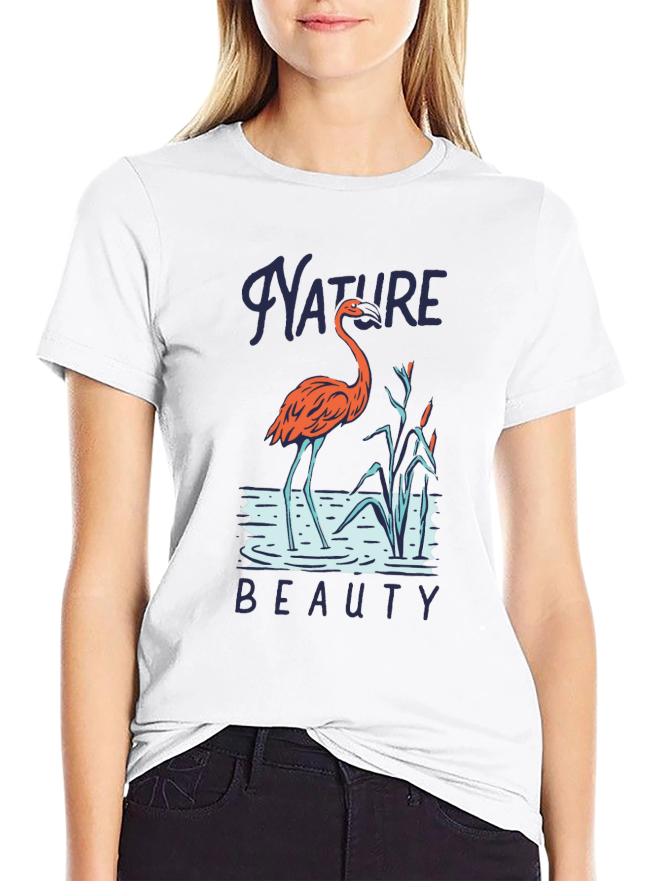 Nature Beauty Flamingo Graphic Tee