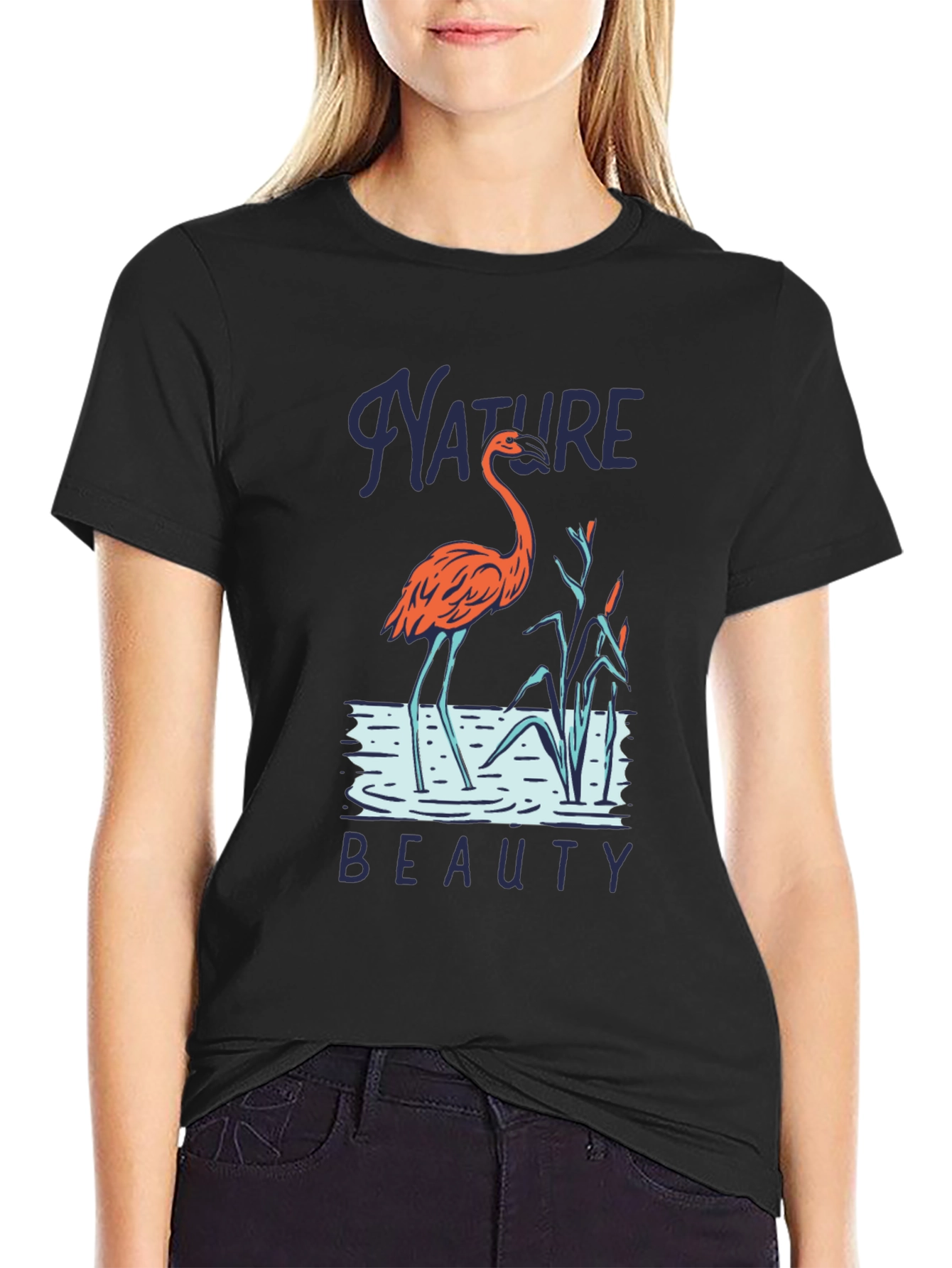 Nature Beauty Flamingo Graphic Tee