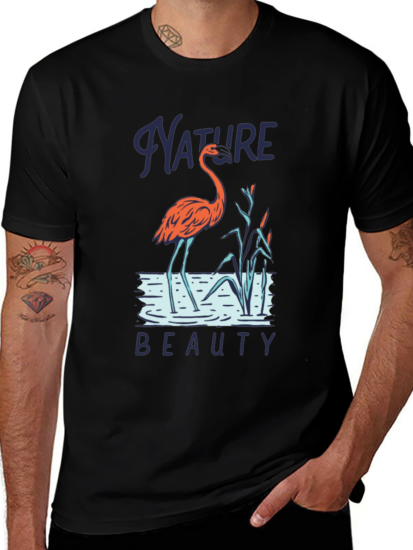 Nature Beauty Flamingo Graphic Tee