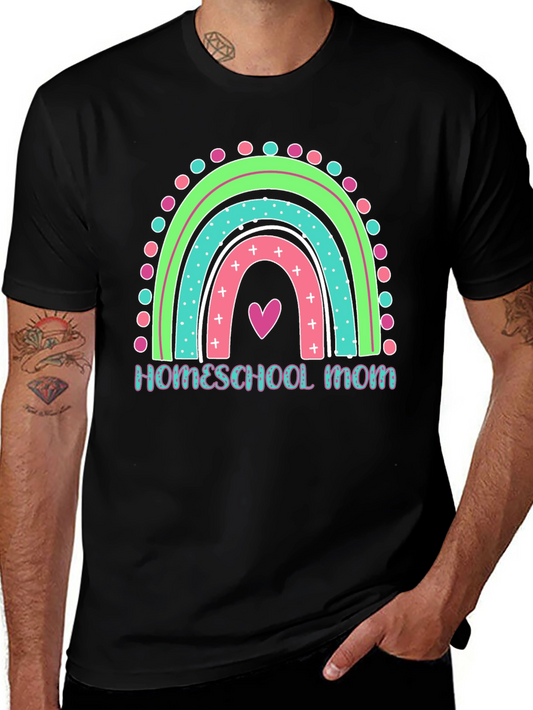 Homeschool Mom Rainbow Graphic Tee