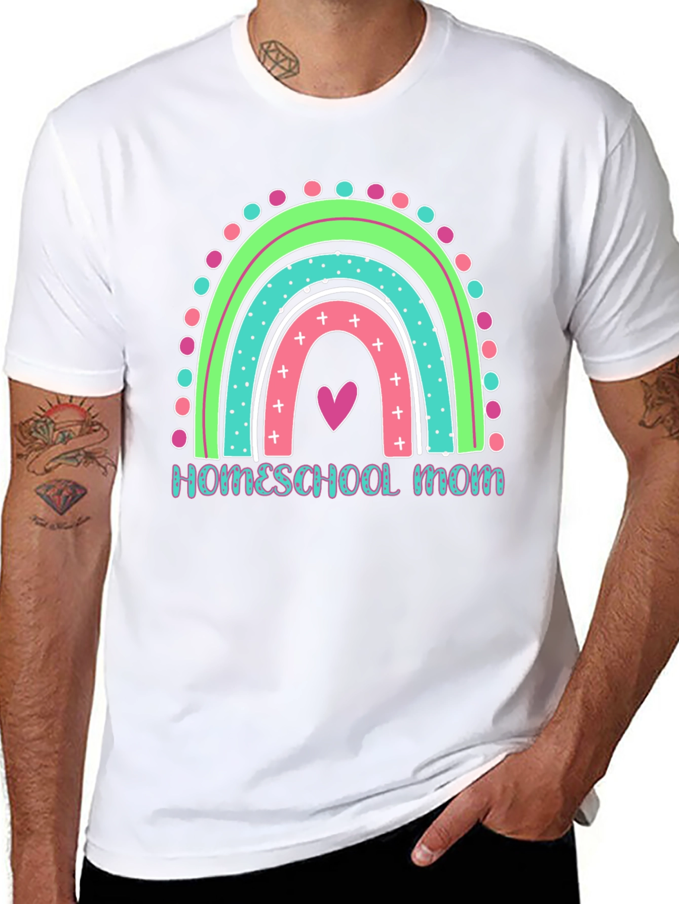 Homeschool Mom Rainbow Graphic Tee