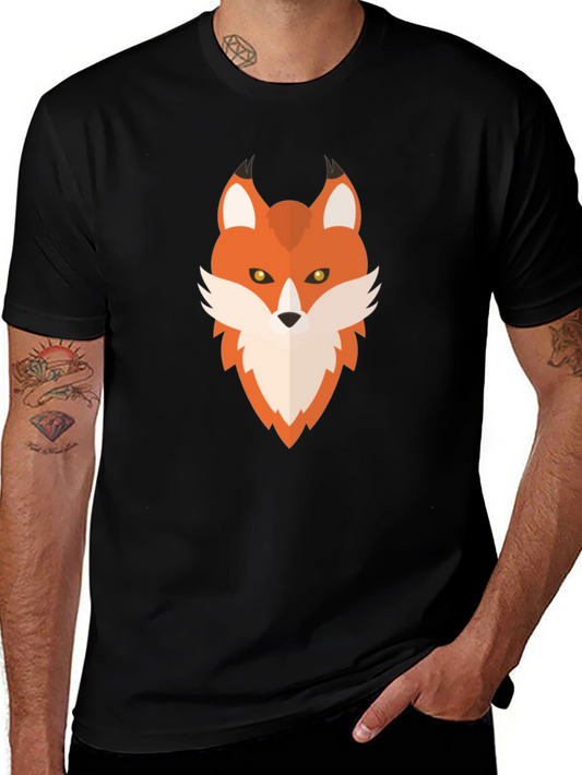 Geometric Fox Graphic Tee - Mens Black T-Shirt