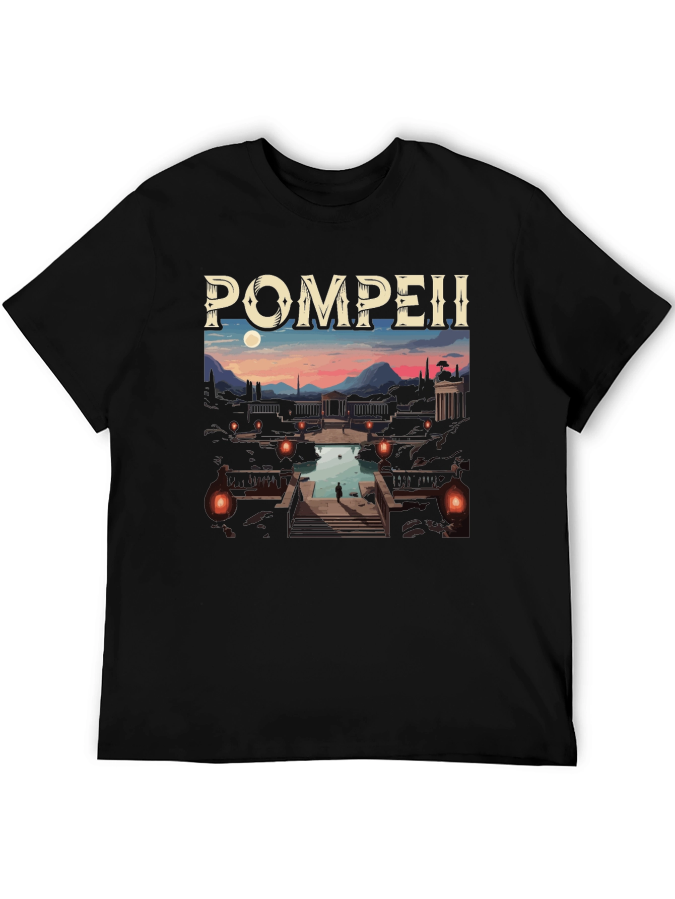 Pompeii Graphic Tee - Cityscape Black T-Shirt