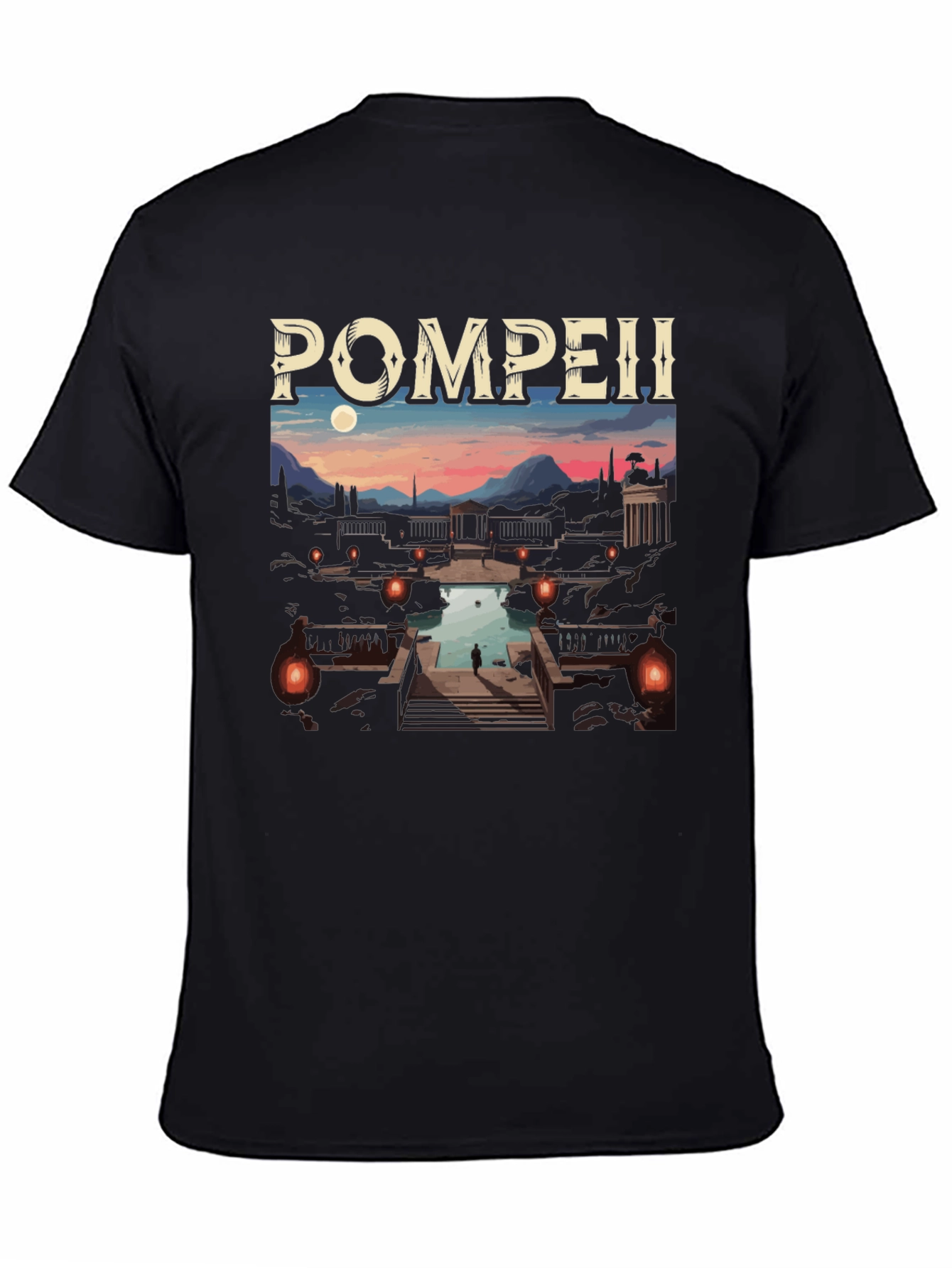 Pompeii Graphic Tee - Cityscape Black T-Shirt