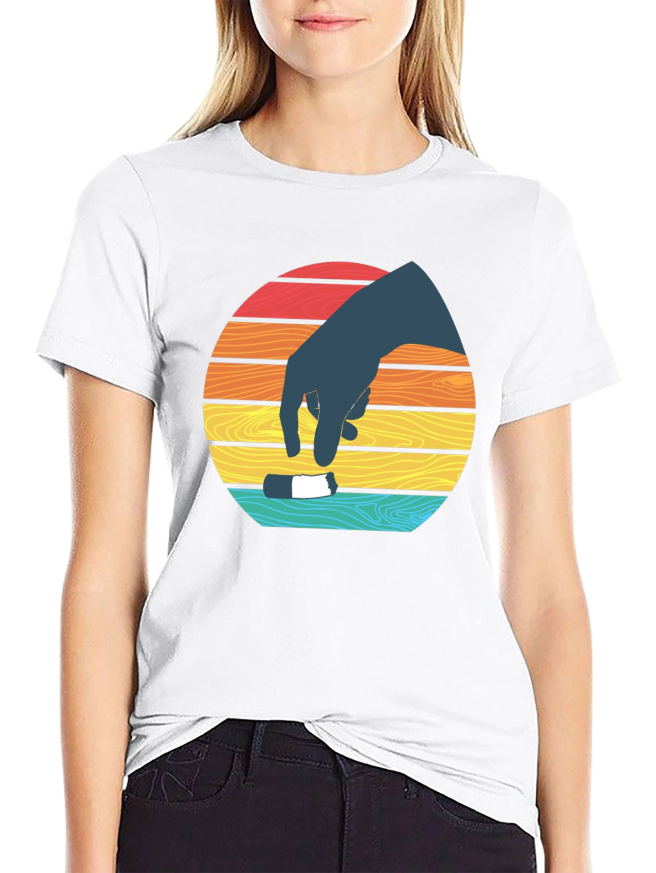 Retro Sunset Hand T-Shirt