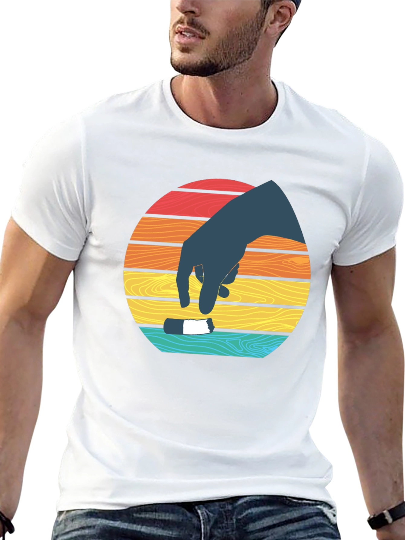 Retro Sunset Hand T-Shirt