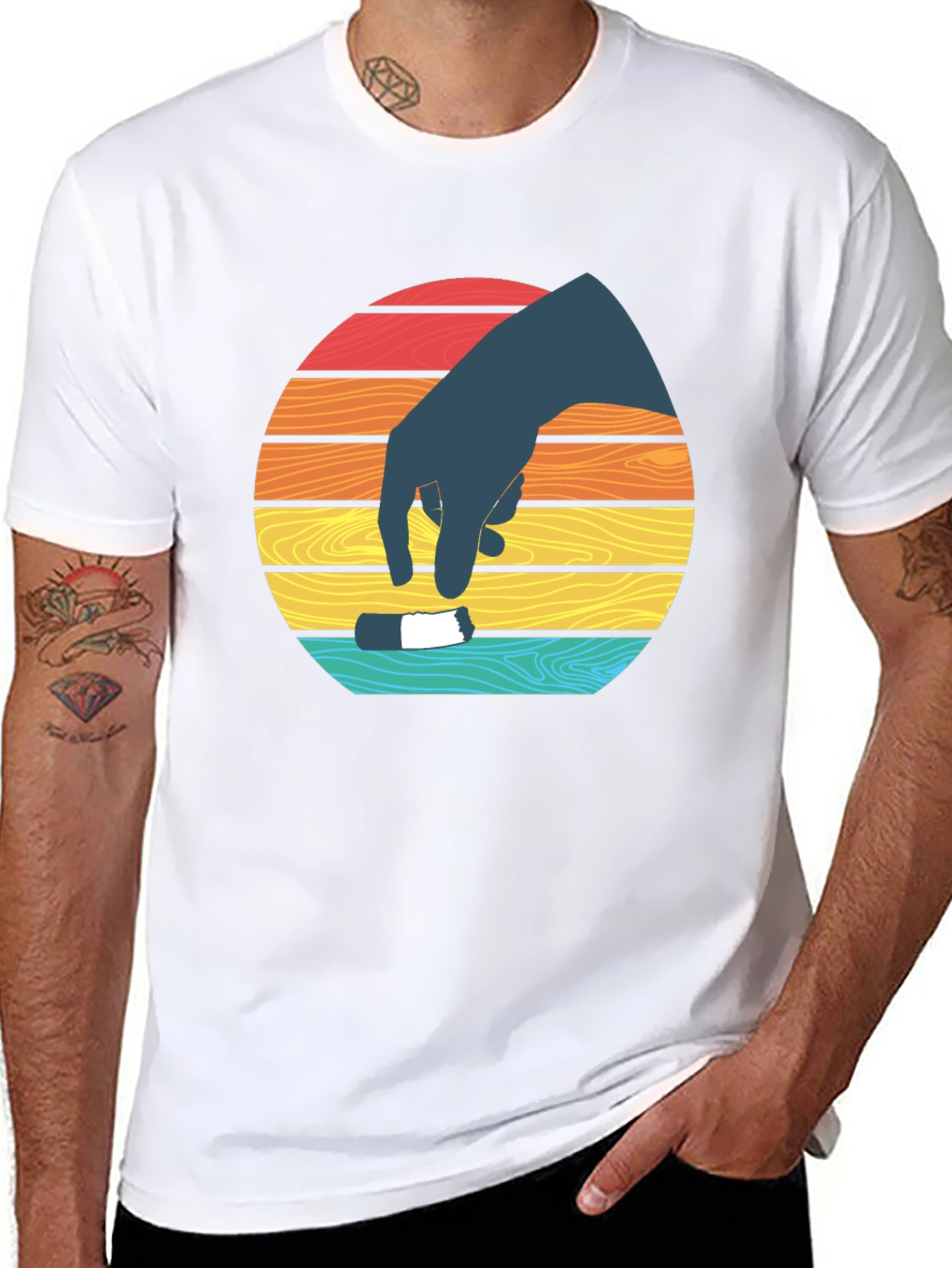 Retro Sunset Hand T-Shirt