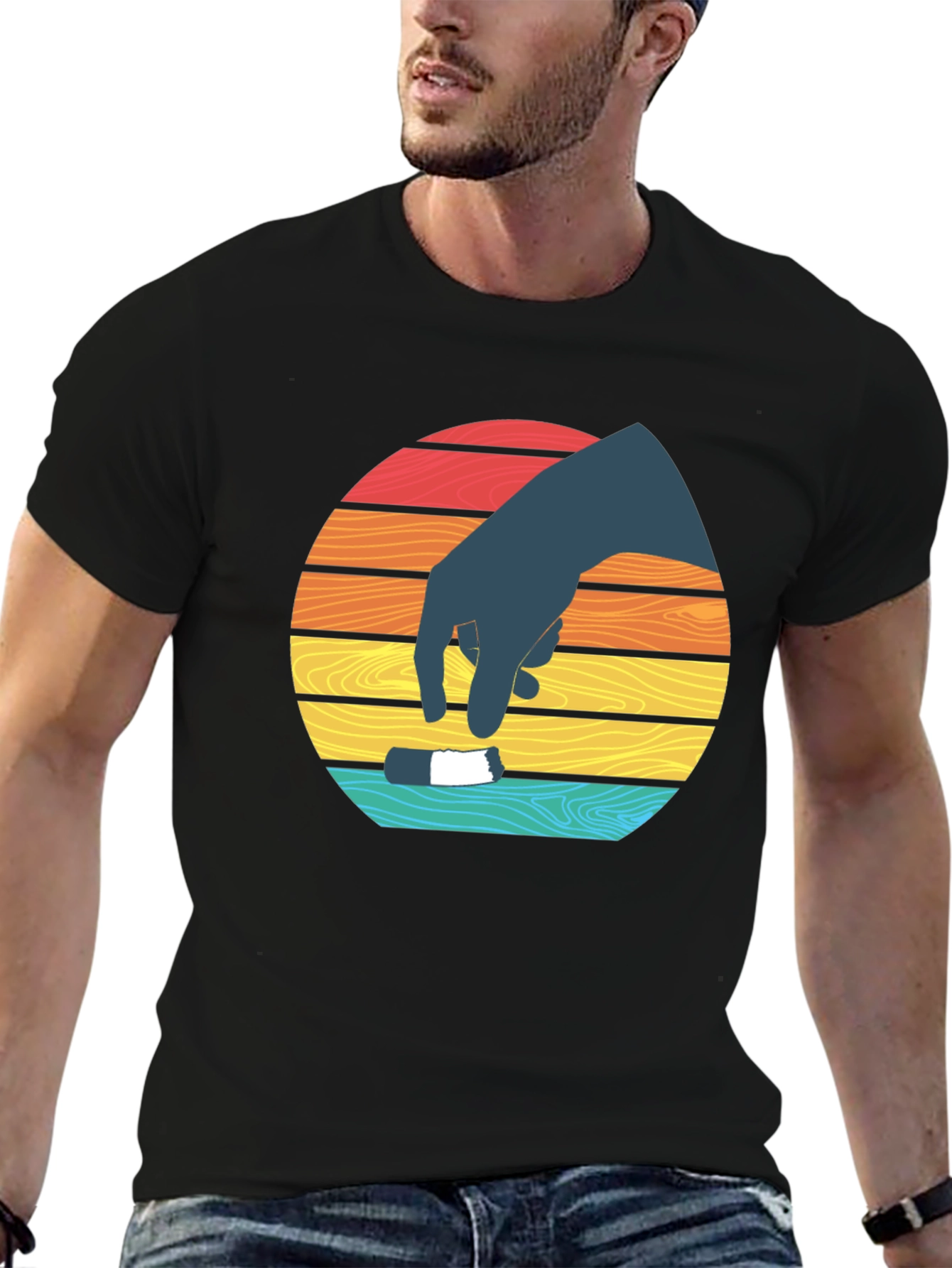 Retro Sunset Hand T-Shirt