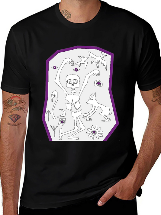 Unique Graphic Print Black T-Shirt