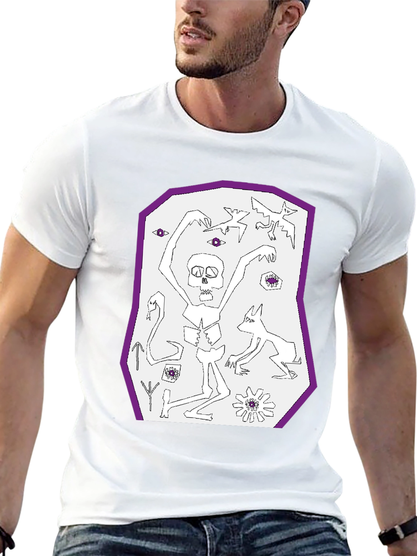 Unique Graphic Print Black T-Shirt