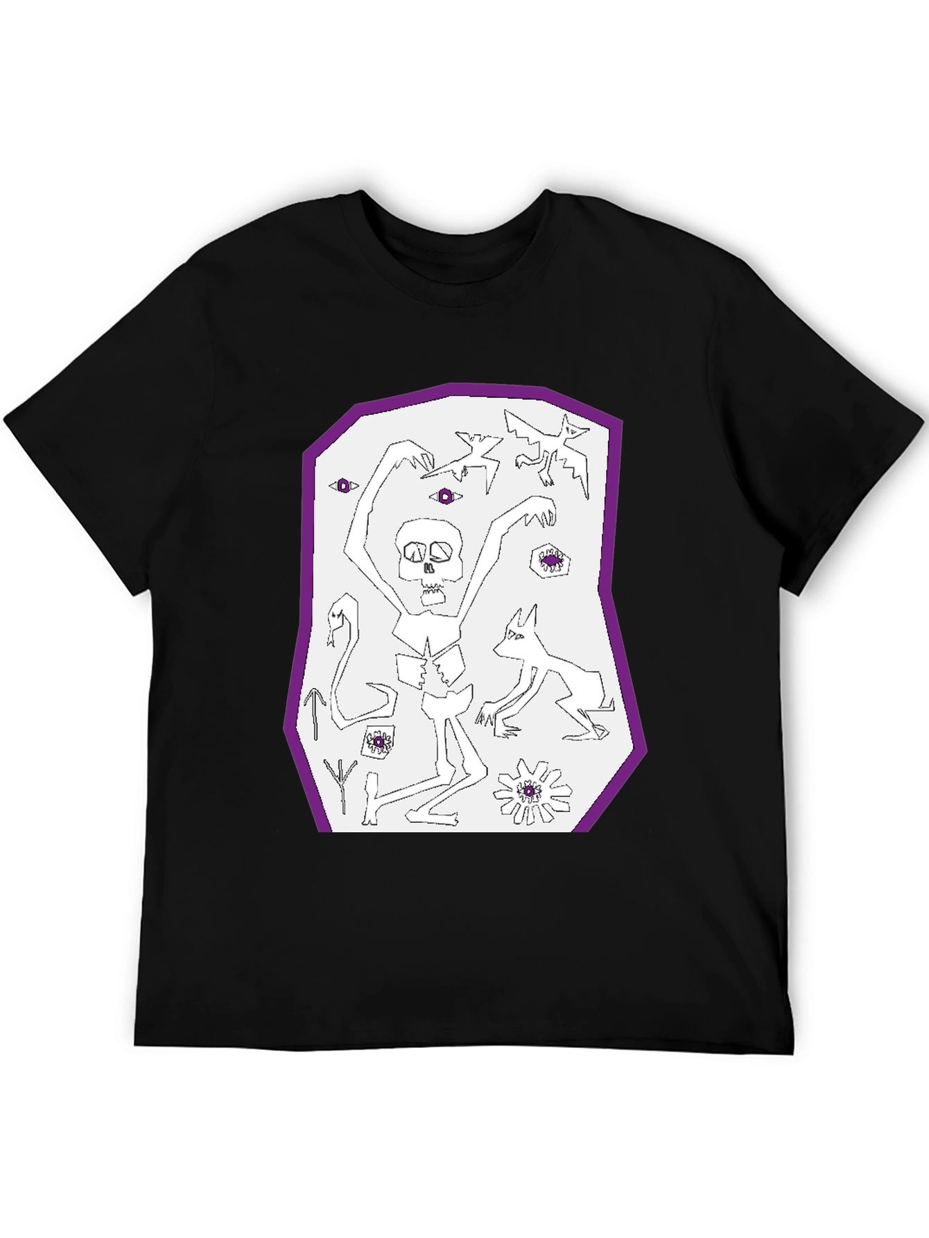 Unique Graphic Print Black T-Shirt