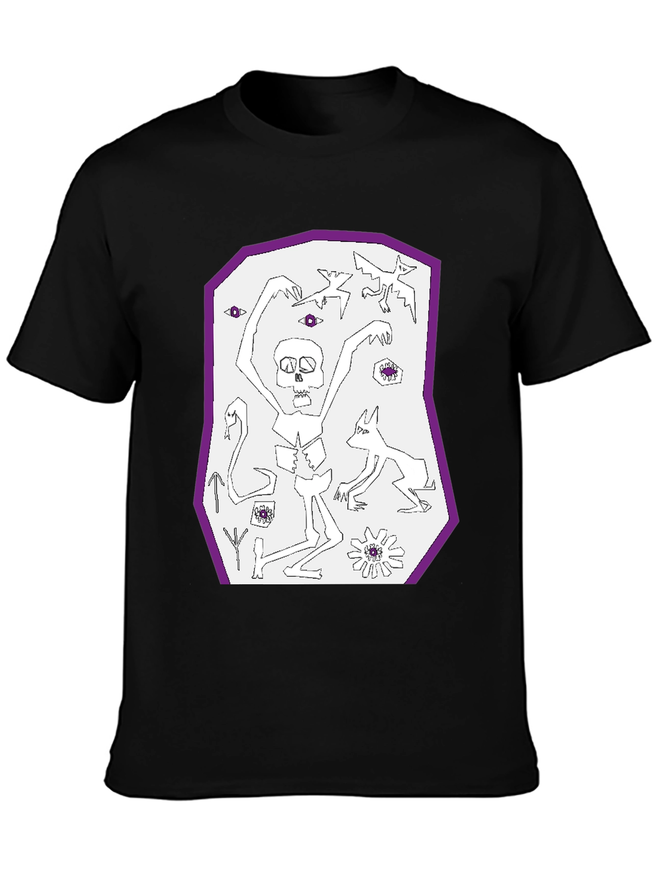Unique Graphic Print Black T-Shirt