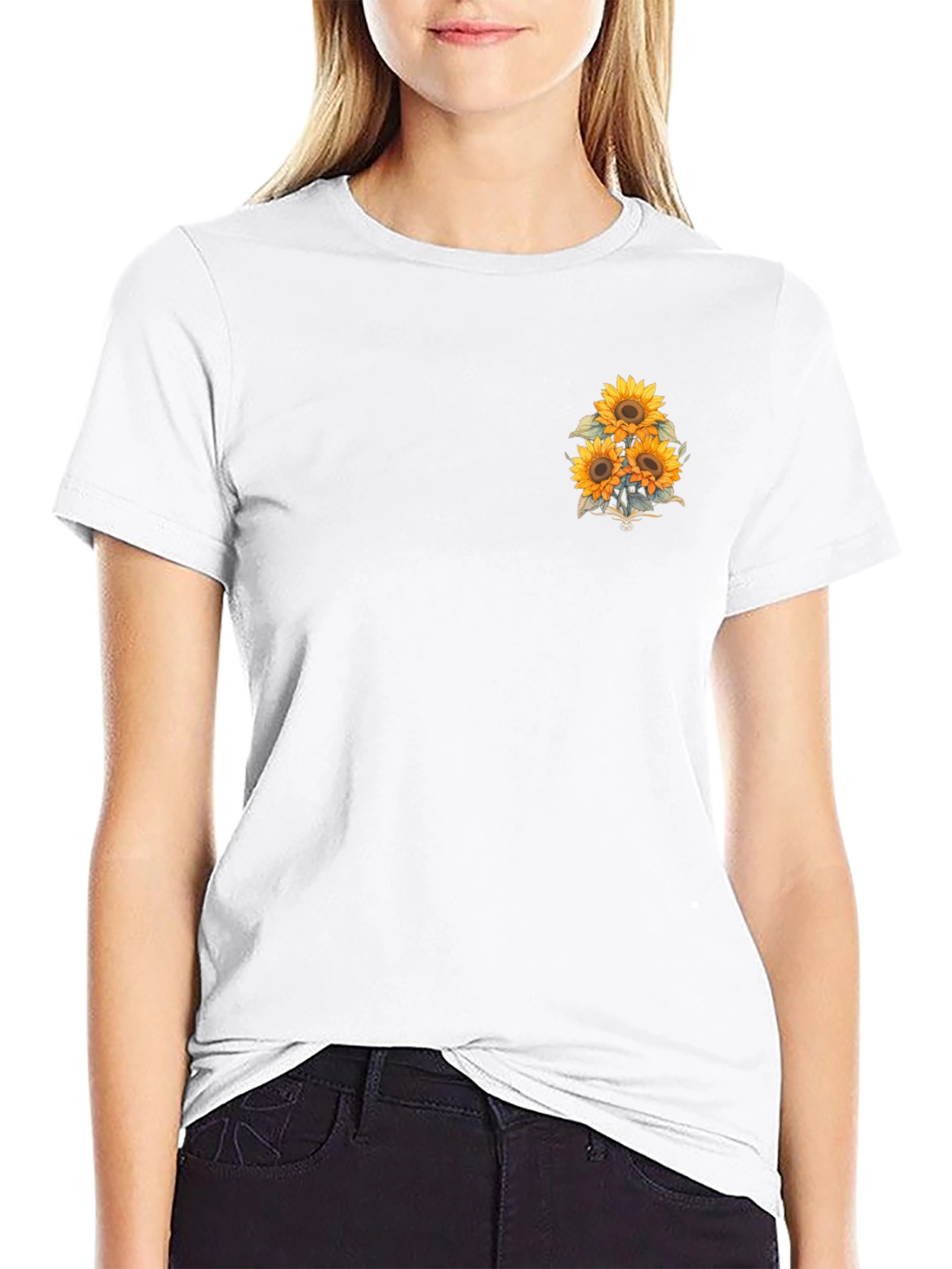Sunflower Graphic T-Shirt - Casual Black Tee
