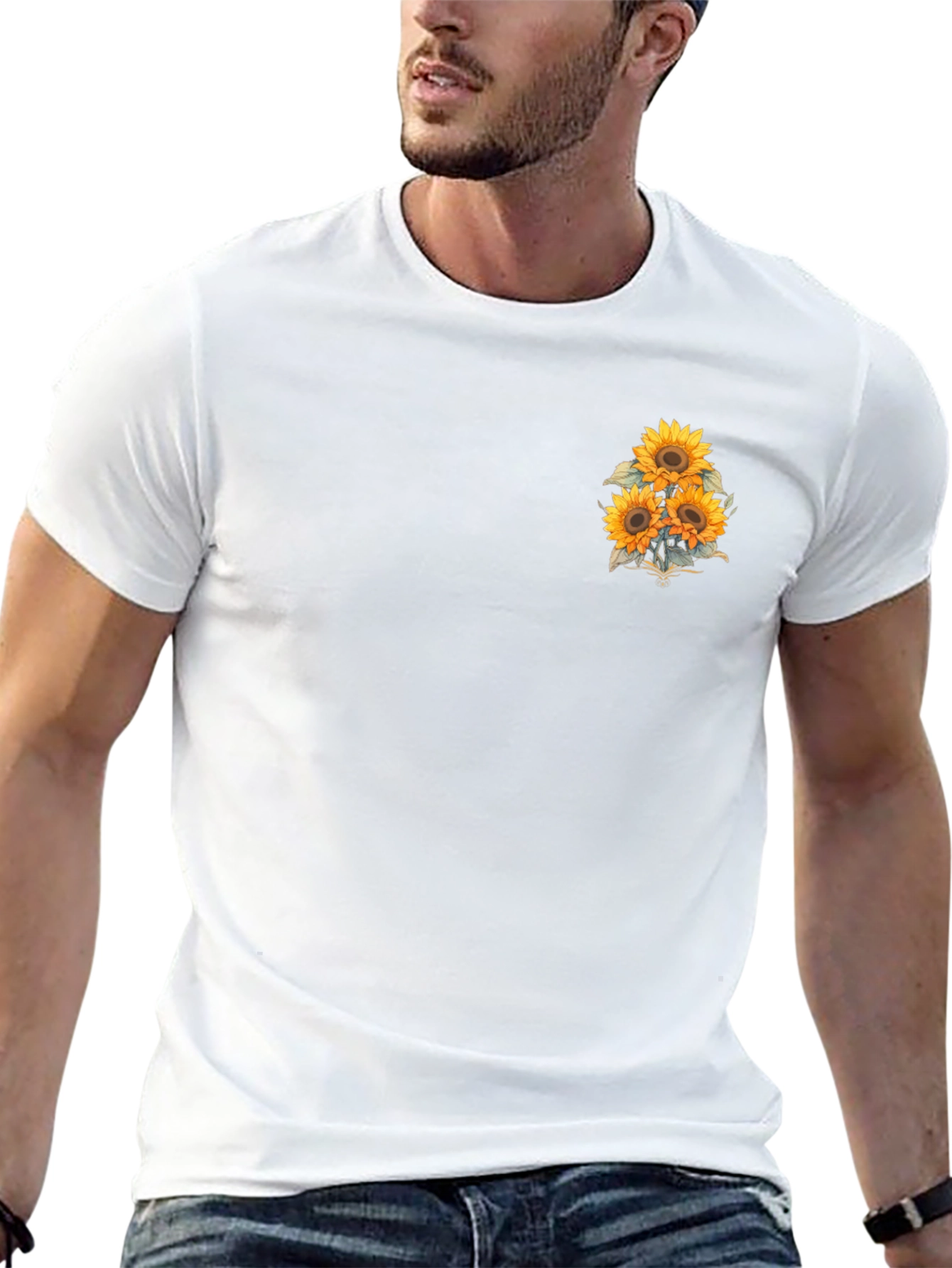 Sunflower Graphic T-Shirt - Casual Black Tee