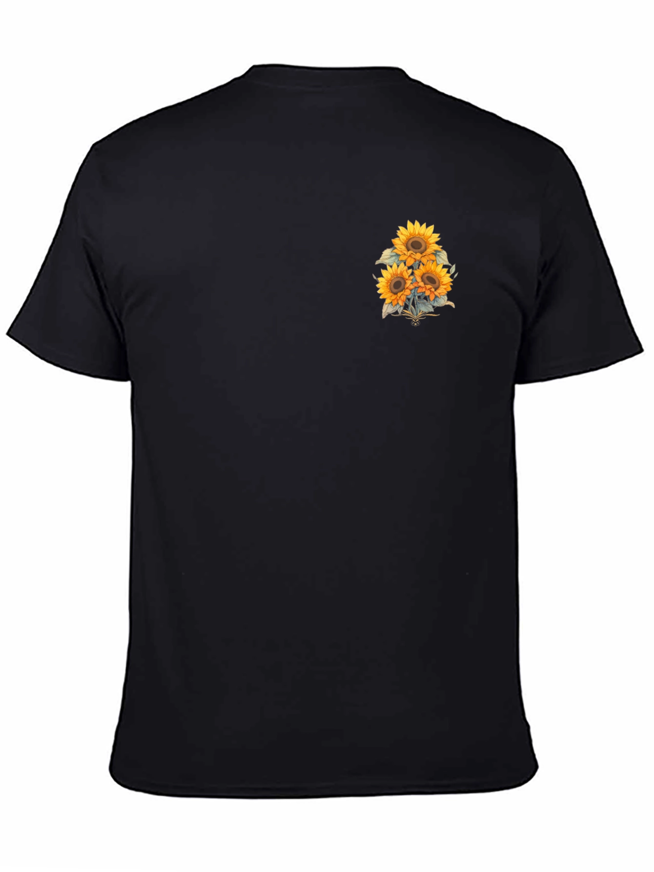 Sunflower Graphic T-Shirt - Casual Black Tee