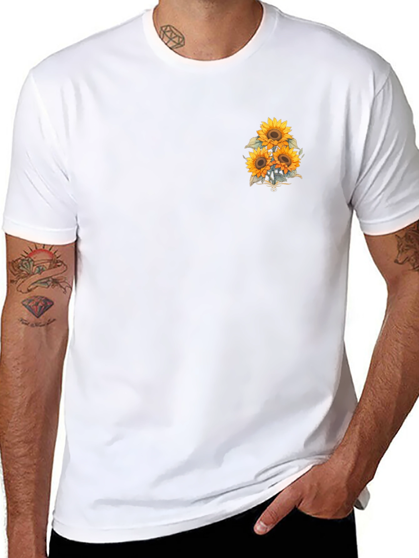 Sunflower Graphic T-Shirt - Casual Black Tee
