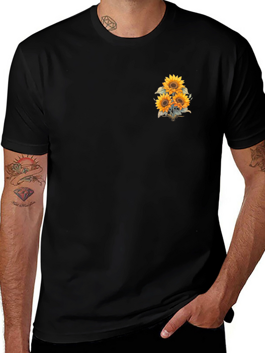 Sunflower Graphic T-Shirt - Casual Black Tee