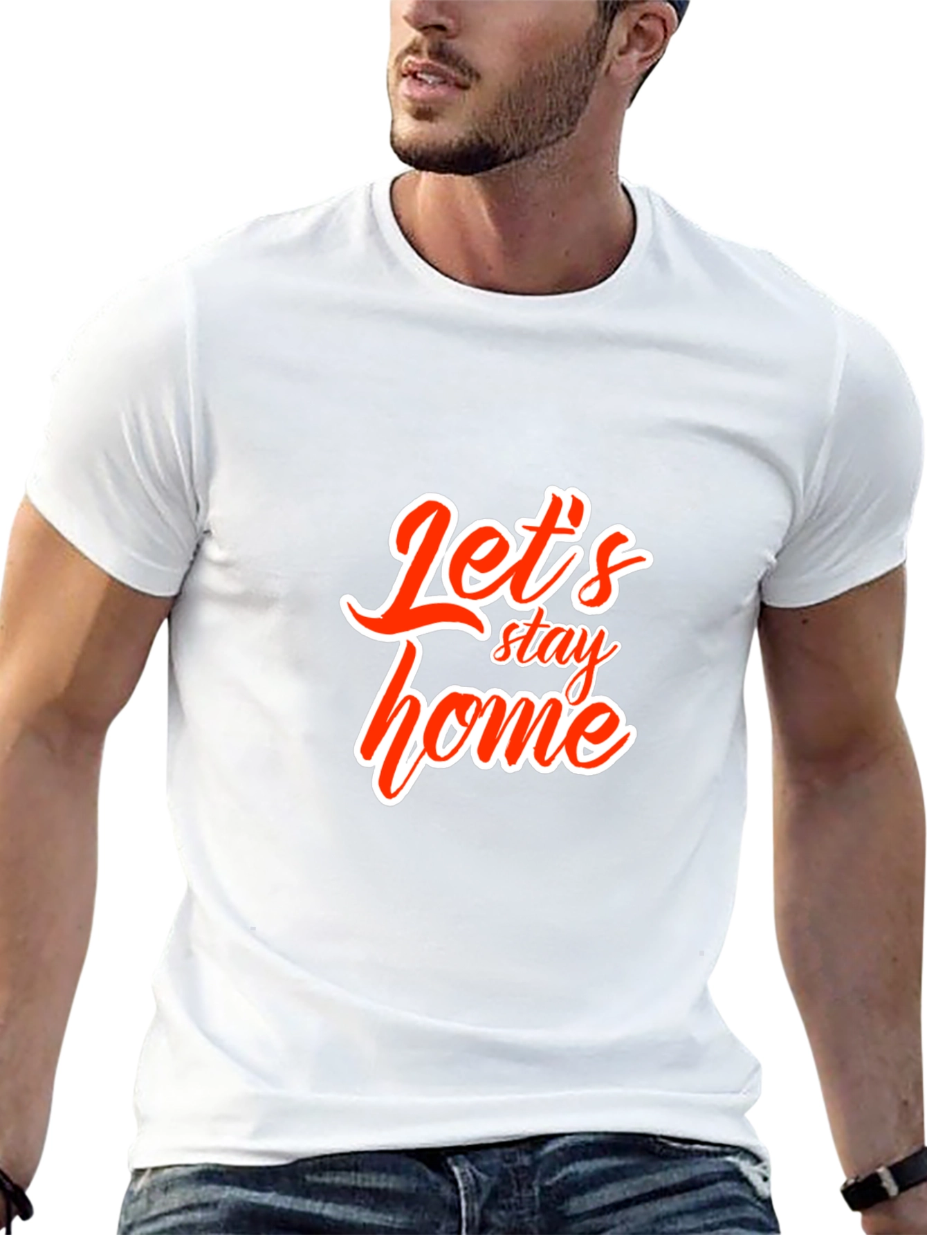 Lets Stay Home Black Graphic Tee
