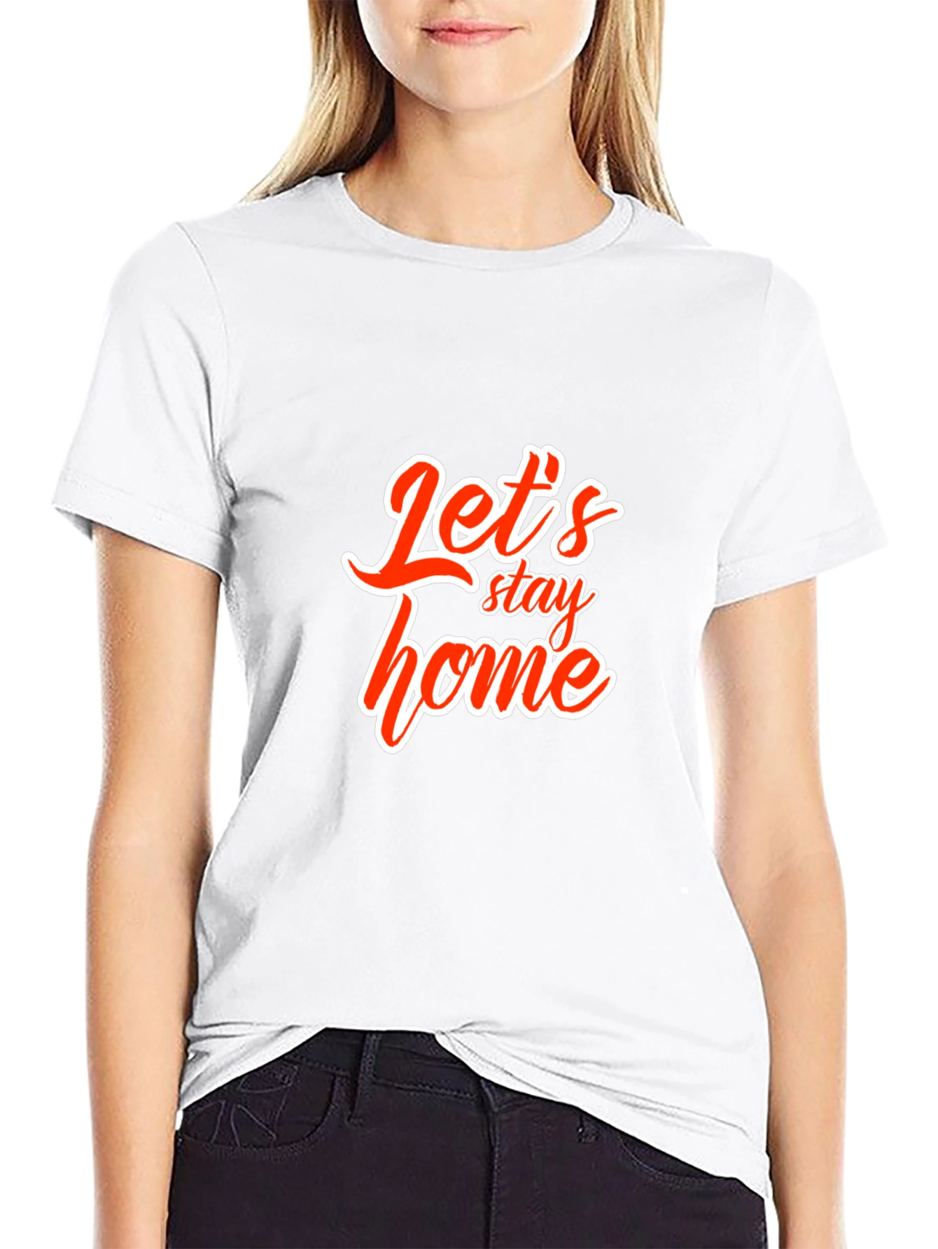 Lets Stay Home Black Graphic Tee