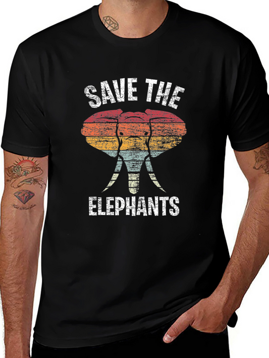 Save the Elephants Retro T-Shirt