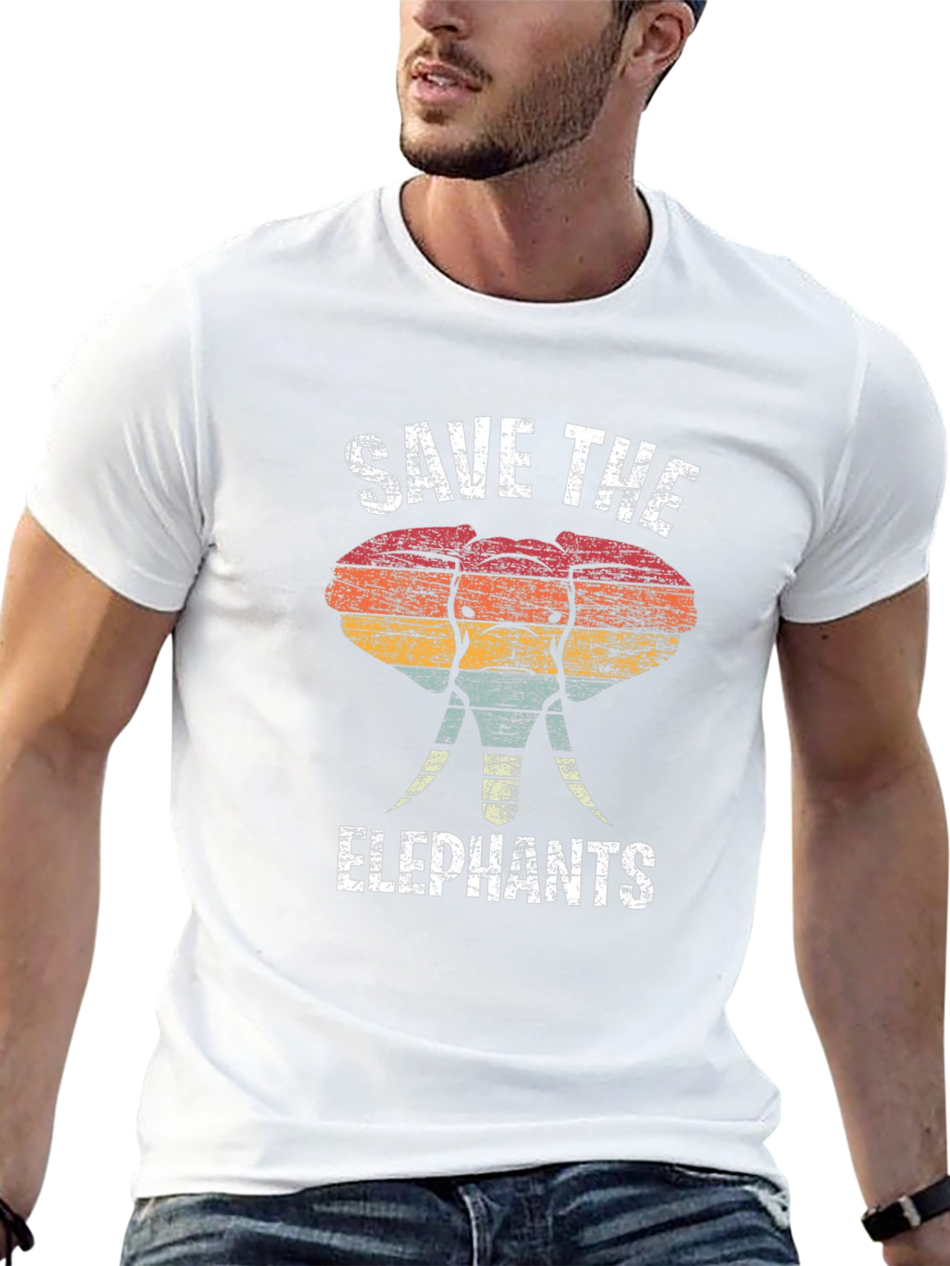 Save the Elephants Retro T-Shirt