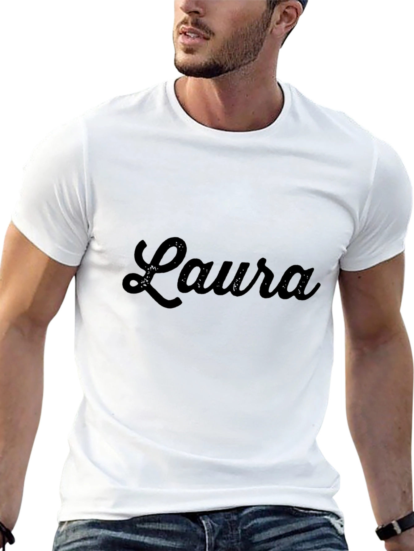 Laura Black Tee - Classic Personalized Style