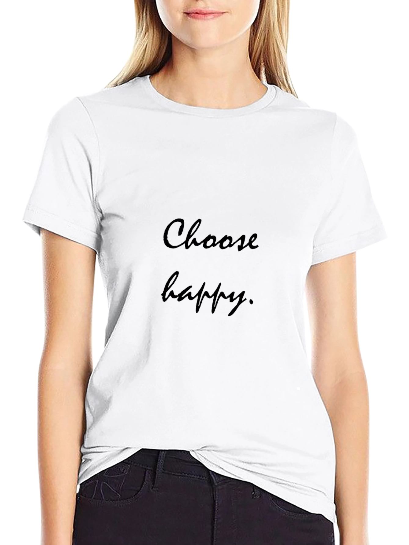 Choose Happy Graphic Black Tee