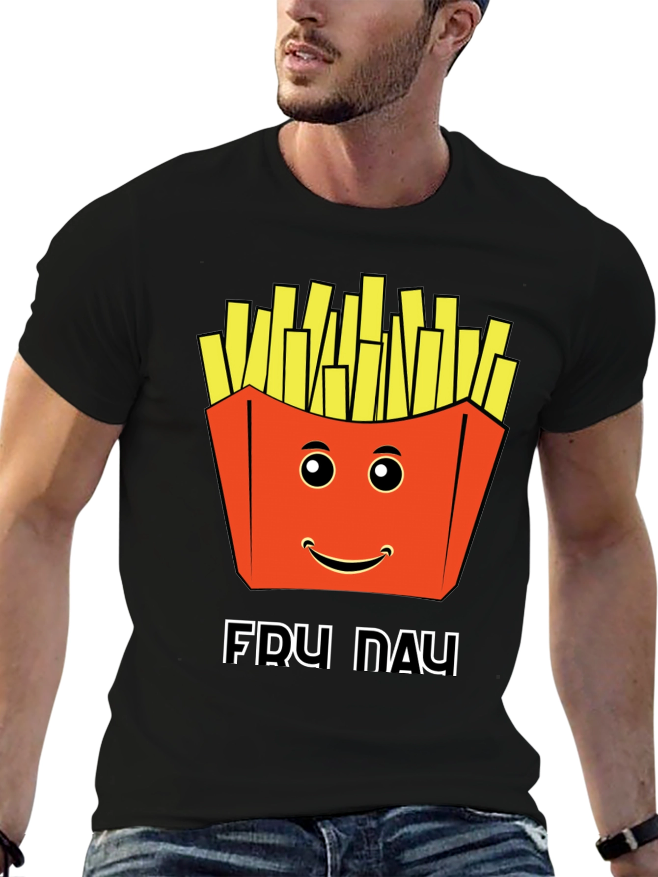 Funny Fry Day Graphic Tee - Black