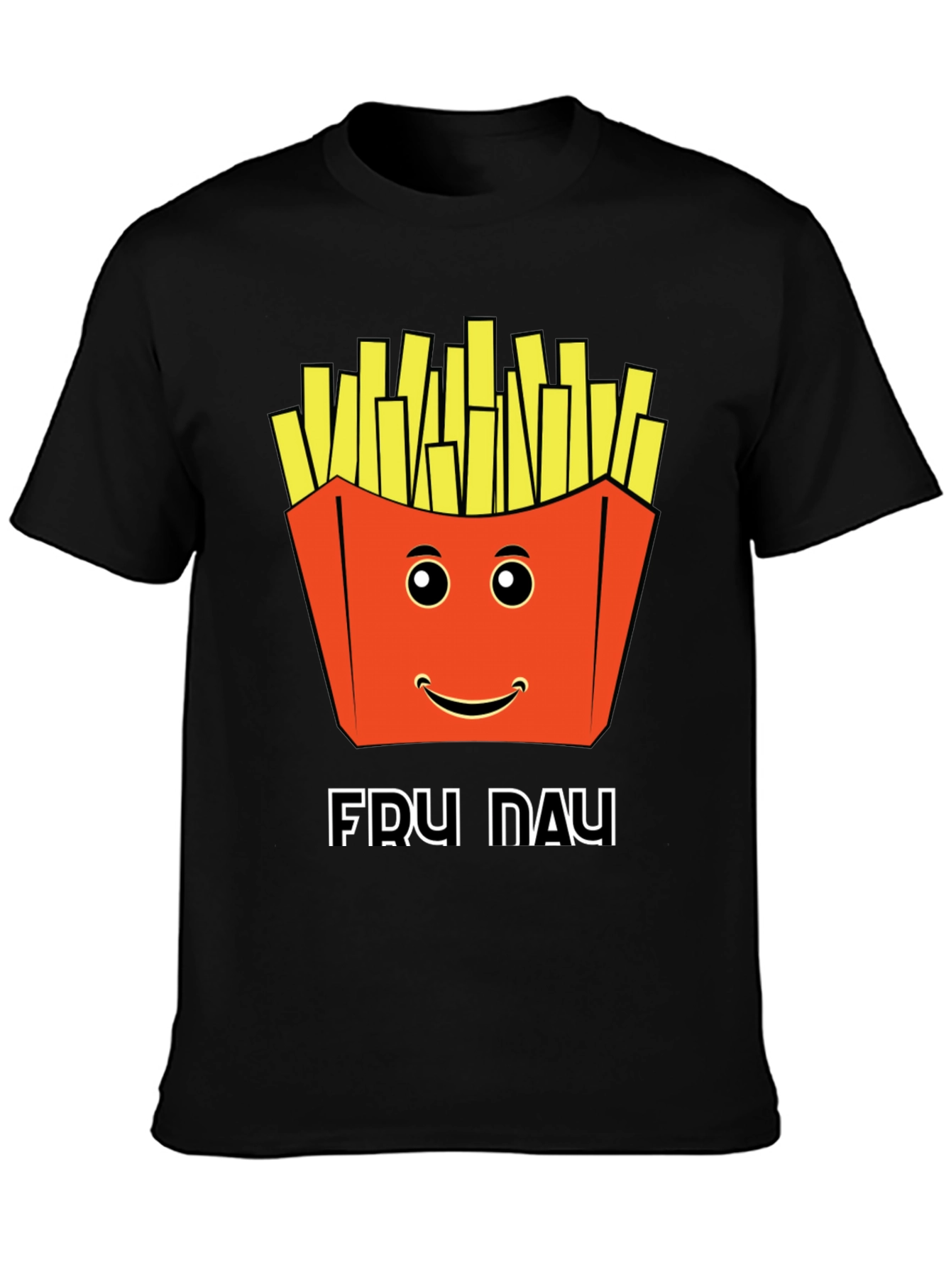 Funny Fry Day Graphic Tee - Black