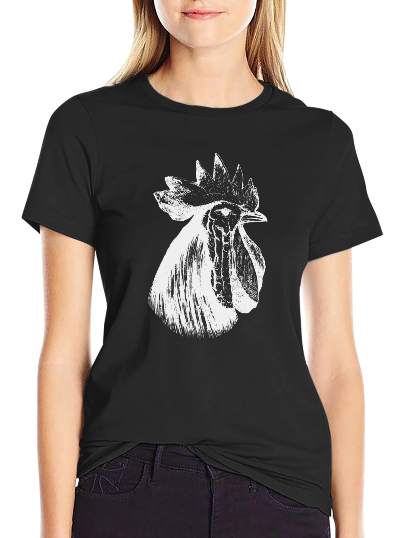 Rooster Graphic Black T-Shirt - Bold Farm Style