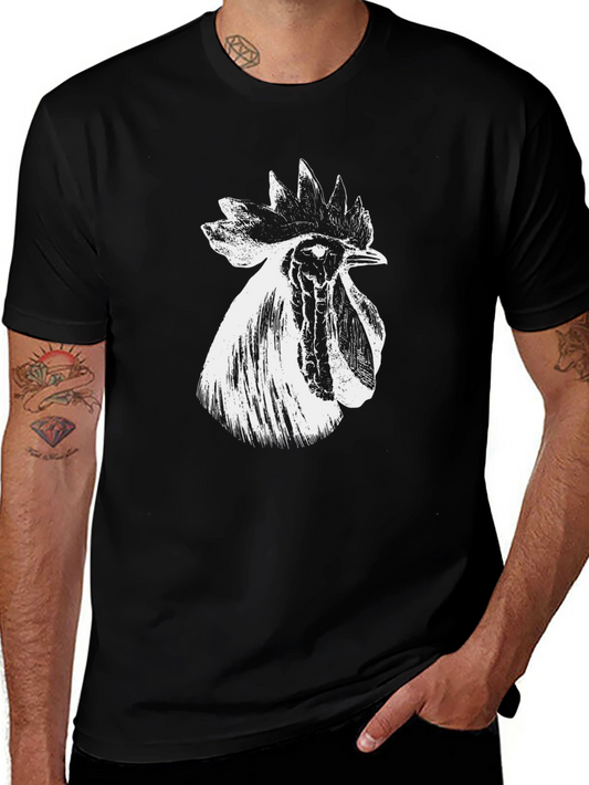 Rooster Graphic Black T-Shirt - Bold Farm Style