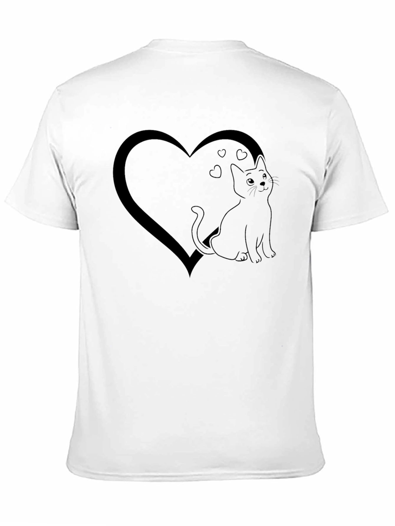 Cat Heart Graphic Tee - Mens Black T-Shirt