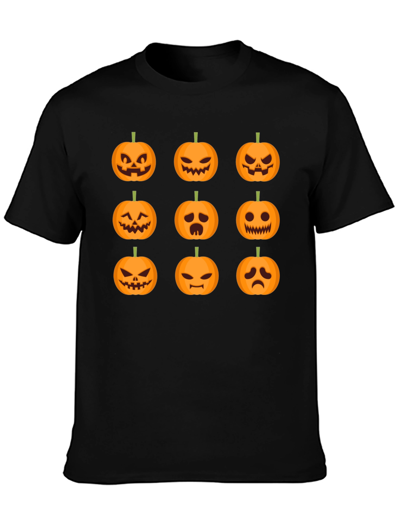 Halloween Pumpkin Faces Graphic T-Shirt