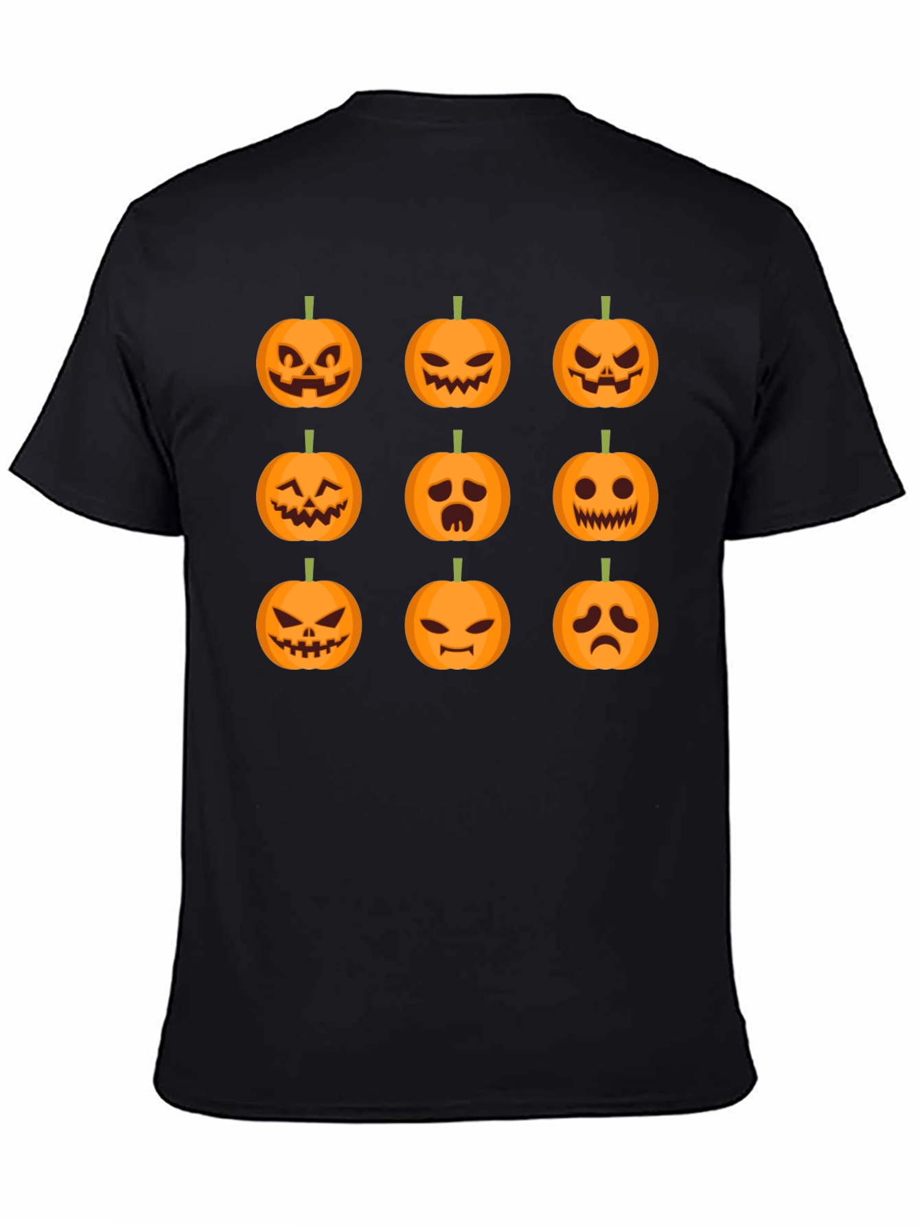 Halloween Pumpkin Faces Graphic T-Shirt