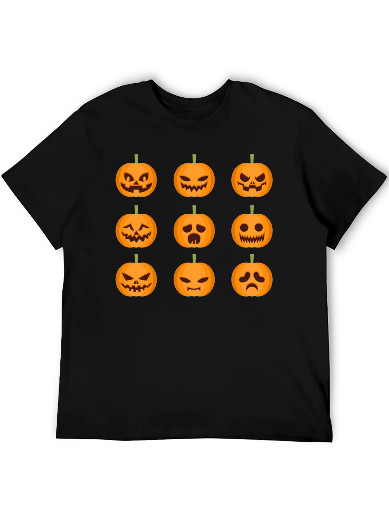 Halloween Pumpkin Faces Graphic T-Shirt