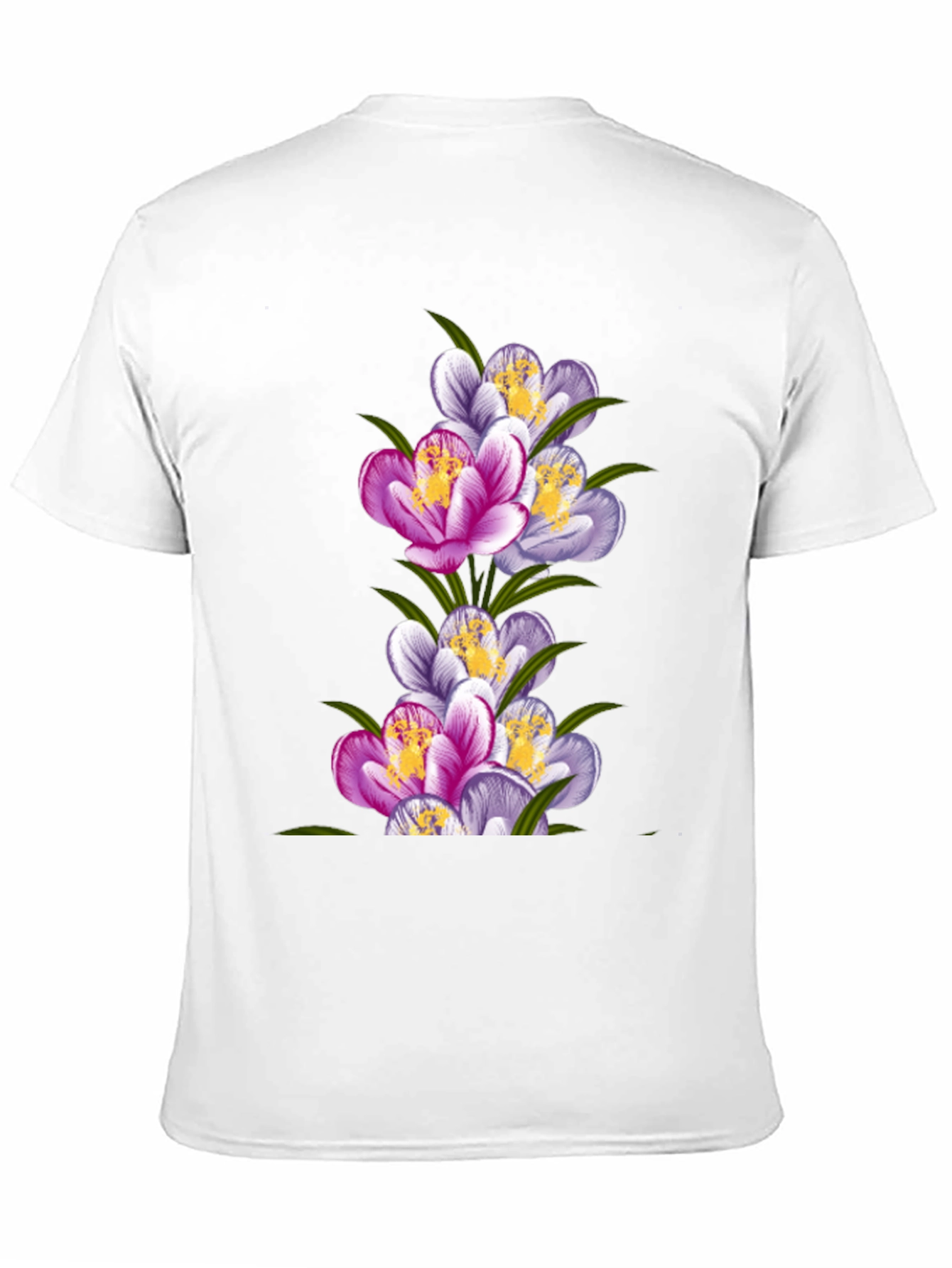 Floral Crocus Graphic Tee - Black Cotton T-Shirt