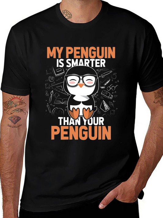 Smarter Penguin Graphic T-Shirt - Black